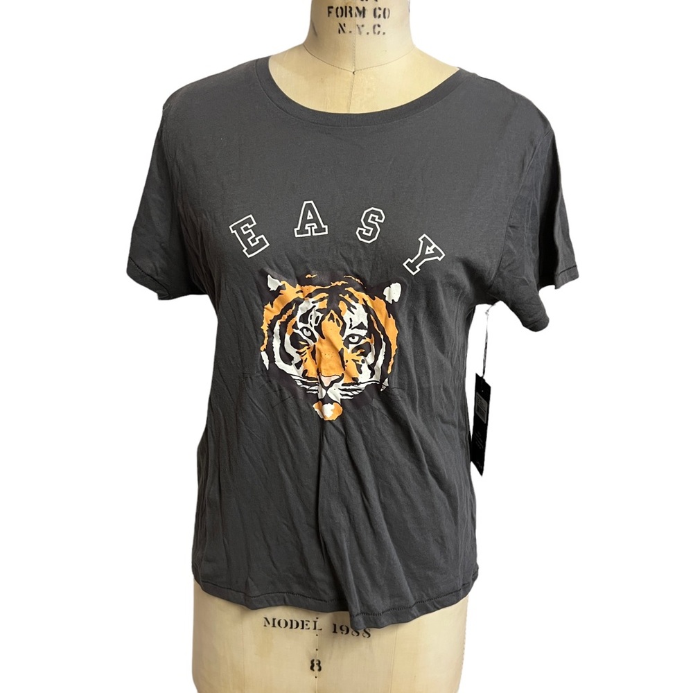 Wildfox S Grey Easy Tiger tee shirt